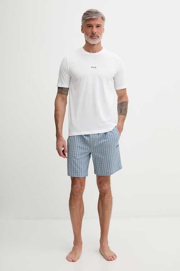 BOSS pijama pentru bărbați, din bumbac cu elastan albastru 50561529