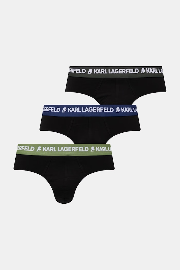 Karl Lagerfeld slipy pánské bavlněné s elastanem 3-pack černá A1M47018