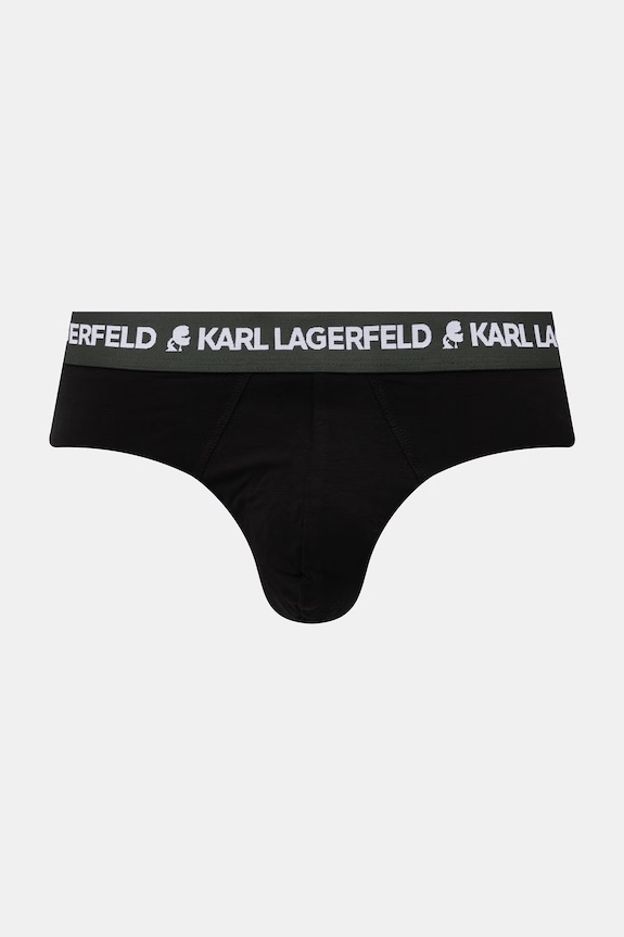 Karl Lagerfeld slipy pánské bavlněné s elastanem 3-pack černá A1M47018