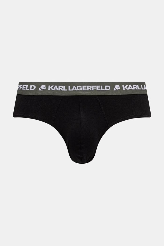 Karl Lagerfeld slip gaće za muškarce od pamuka s elastanom 3-pack A1M47018 crna SS26
