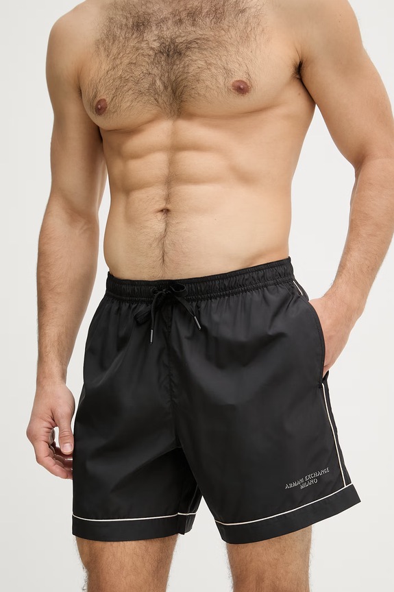 Armani Exchange plavecké šortky pánske XM000832.AF22590 čierna SS26