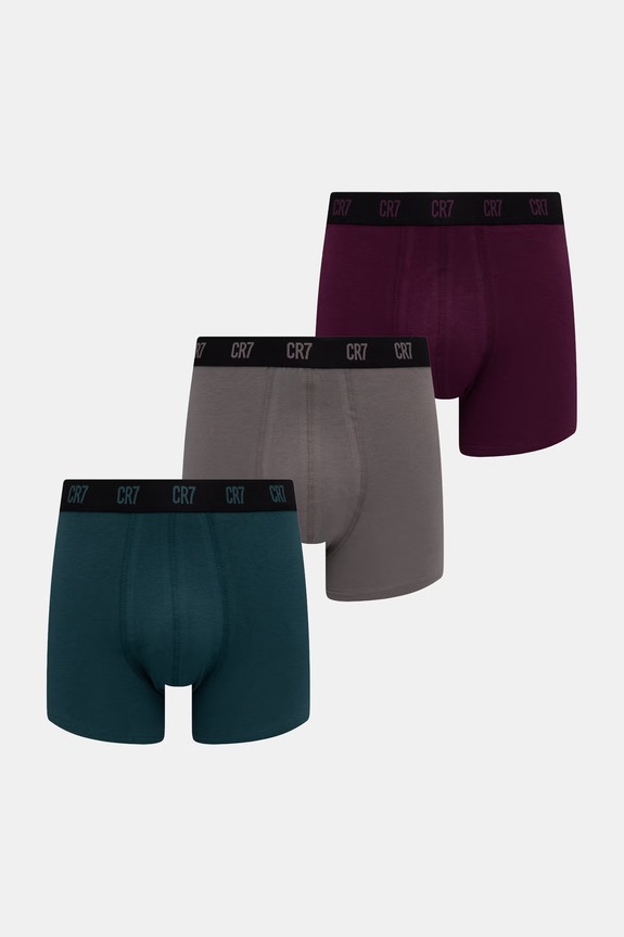 CR7 Cristiano Ronaldo bokserki dopasowane męskie bawełniane z elastanem 3-pack zielony 8100.49.2789