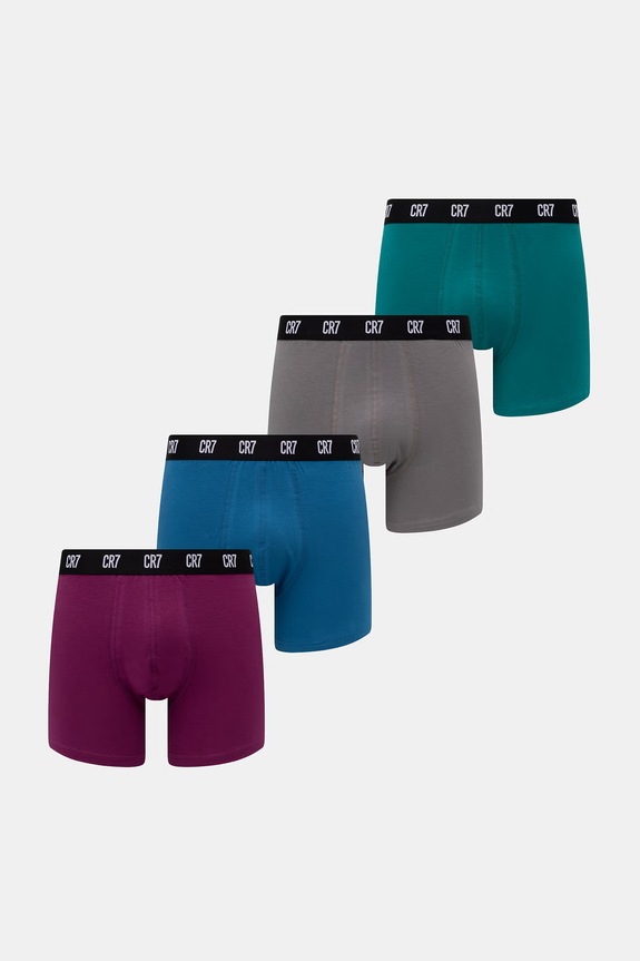 CR7 Cristiano Ronaldo bokserki dopasowane męskie bawełniane z elastanem 4-pack szary 8104.49.2510