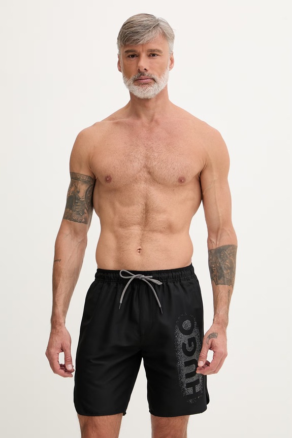 HUGO plavecké šortky pánske SPRAY_SWIM_SHORTS čierna 50561096