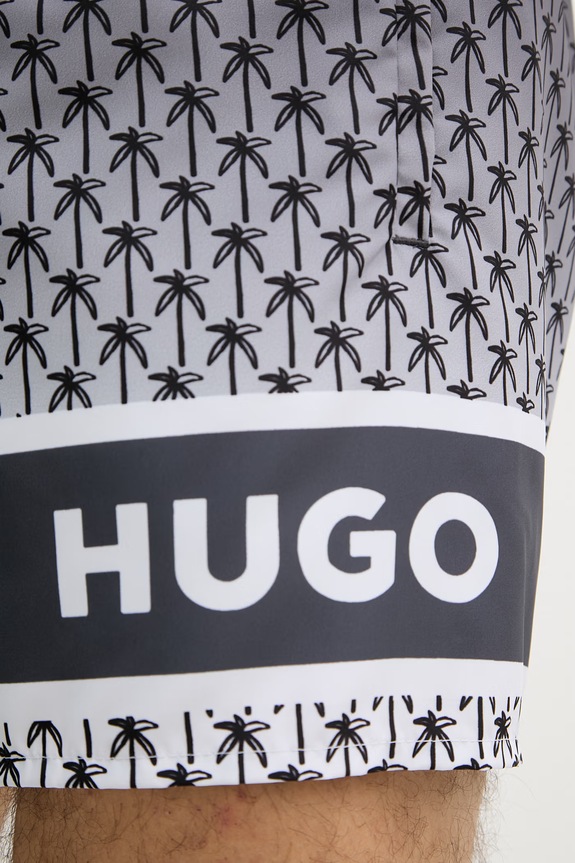 HUGO pantaloni scurți de baie pentru bărbați PALMS_SWIM_SHORTS gri 50561097