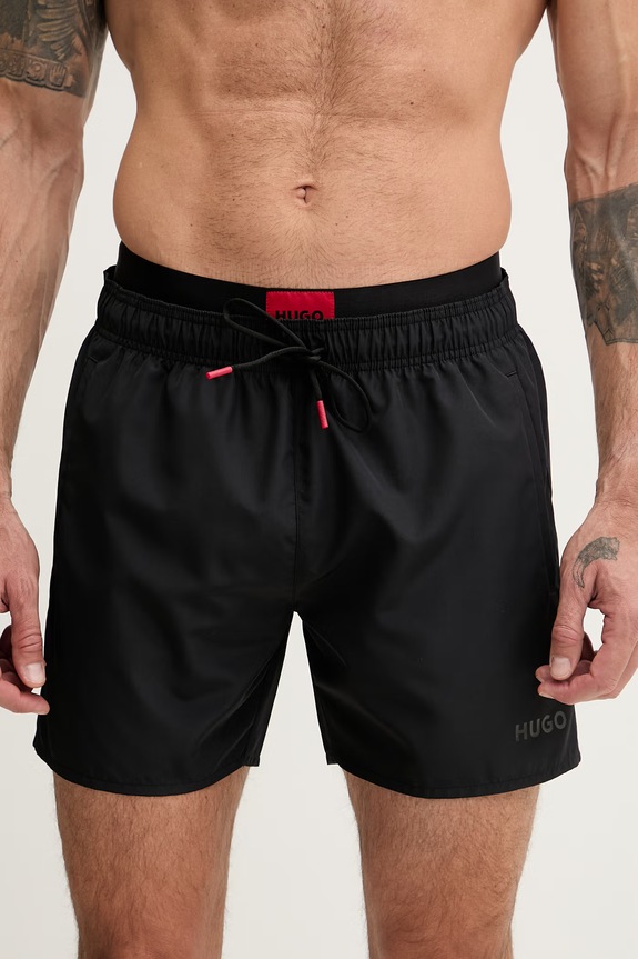 HUGO pantaloni scurți de baie pentru bărbați GALAXY_swim 50561128 negru SS26