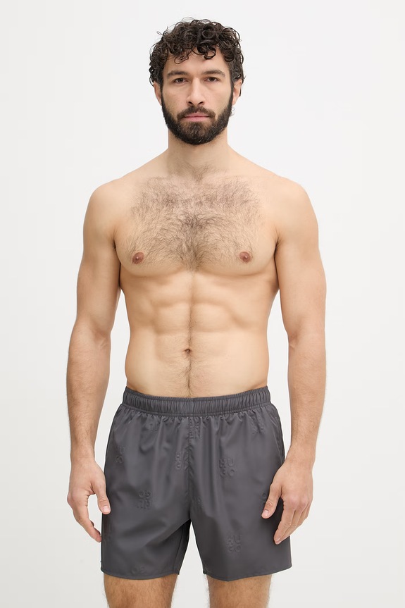 HUGO pantaloni scurți de baie pentru bărbați TONAL_LOGO gri 50561222