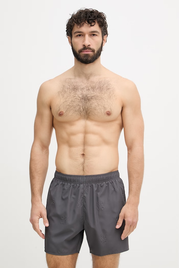 HUGO pantaloni scurți de baie pentru bărbați TONAL_LOGO gri 50561222