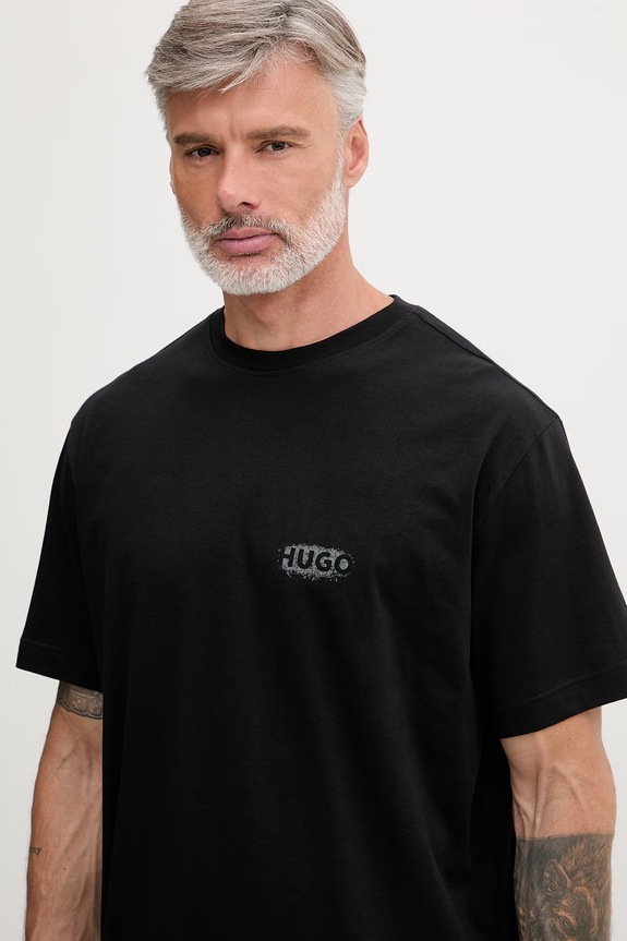 Oblečenie HUGO pyžamové tričko pánske bavlnené SPRAY T-SHIRT 50559731 čierna