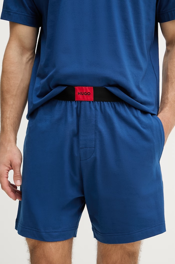 Oblečenie HUGO dvojdielne pyžamo pánske GALAXY SHORT SET 50559742 modrá