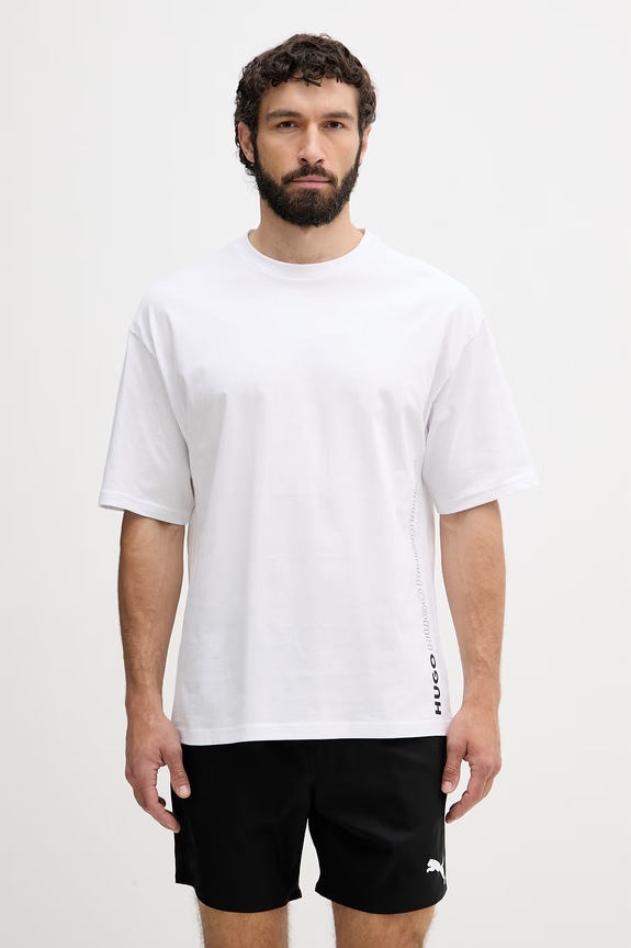 HUGO T-shirt ανδρικό βαμβακερό TIKI T-SHIRT λευκό 50561117