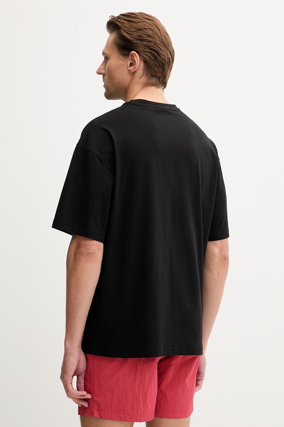HUGO T-shirt męski bawełniany TIKI T-SHIRT 50561117 czarny SS26