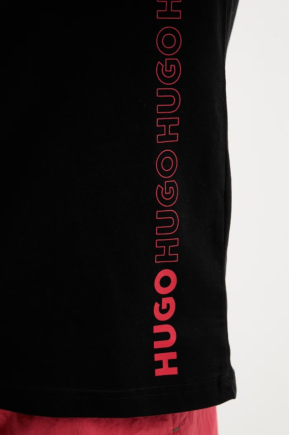 HUGO T-shirt męski bawełniany TIKI T-SHIRT czarny 50561117