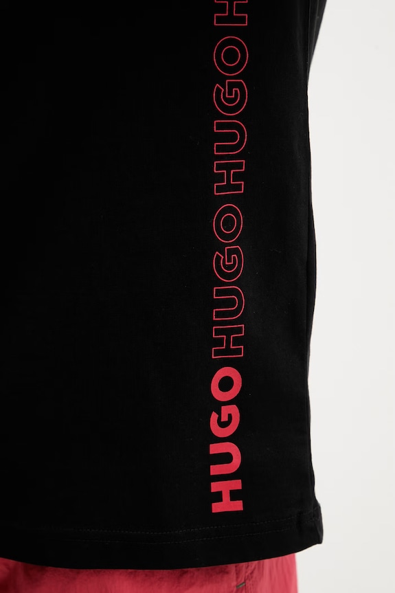 HUGO T-shirt męski bawełniany TIKI T-SHIRT czarny 50561117