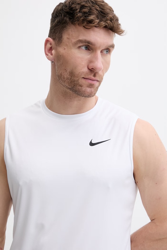 Ρούχα Nike τοπ κολύμβησης ανδρικό NESSA585 λευκό