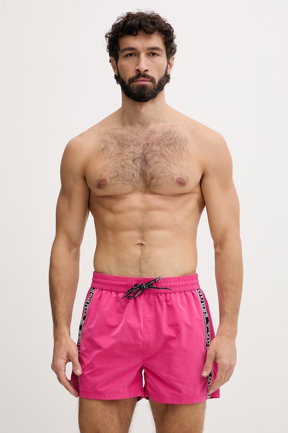 Guess Pantaloni scurți de baie bărbătești roz F6GT00.WN162
