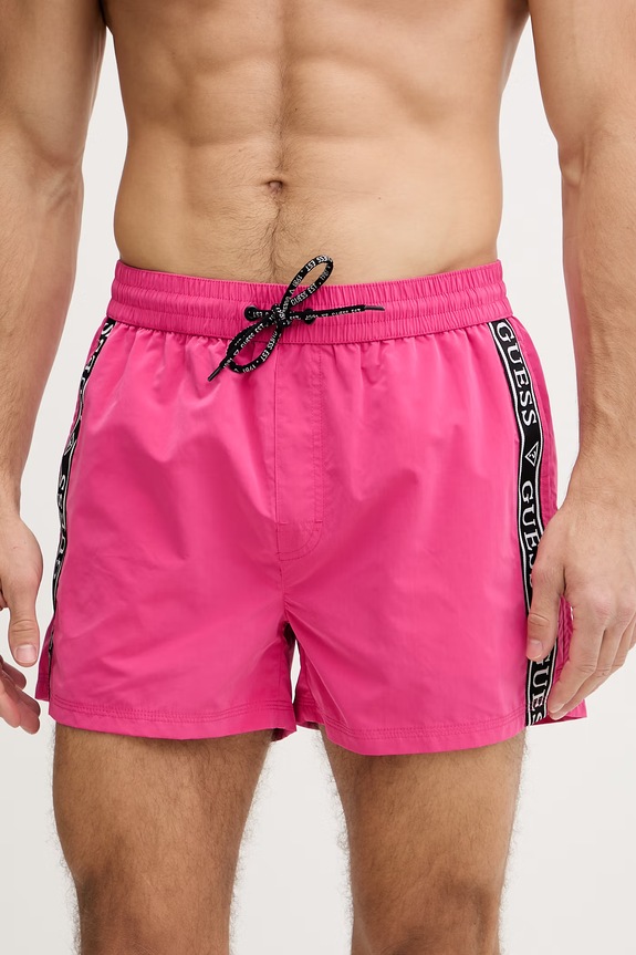 Guess Pantaloni scurți de baie bărbătești F6GT00.WN162 roz SS26