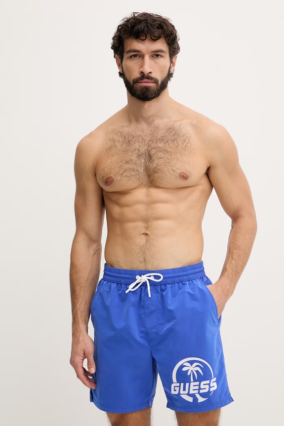 Guess pantaloni scurți de baie bărbați albastru F6GT01.WN162
