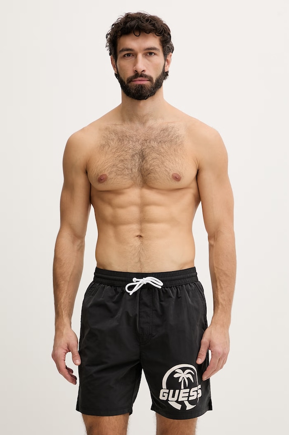 Guess pantaloni scurți de baie bărbați negru F6GT01.WN162