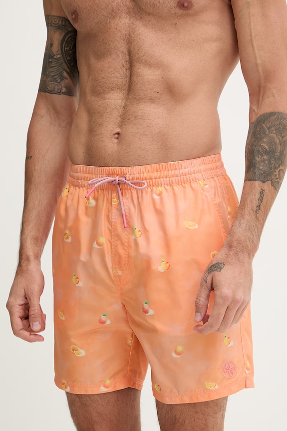 Guess pantaloni scurți de baie pentru bărbați F6GT10.WN122 portocaliu SS26