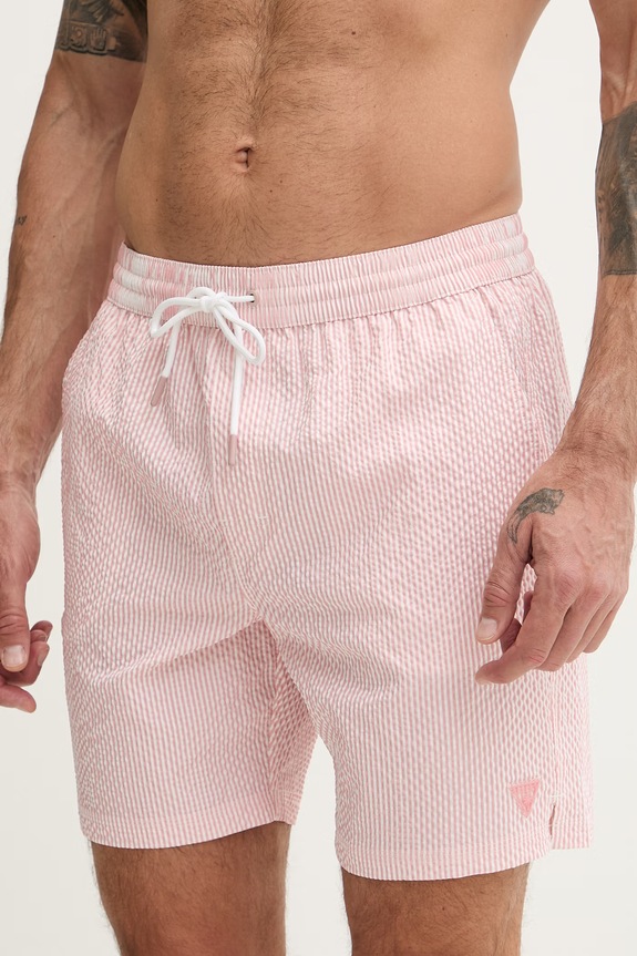 Guess pantaloni scurți de baie pentru bărbați F6GT11.WN342 roz SS26