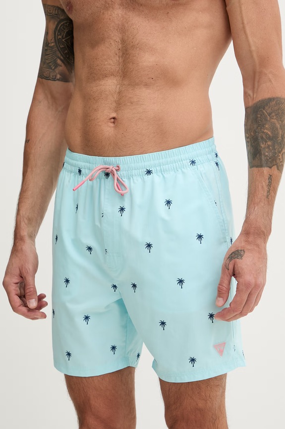 Guess pantaloni scurți de baie pentru bărbați F6GT13.WN182 albastru SS26
