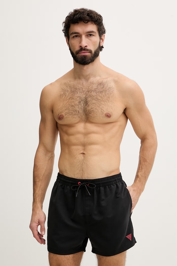 Guess pantaloni scurți de baie bărbătești negru F6GT25.WG282