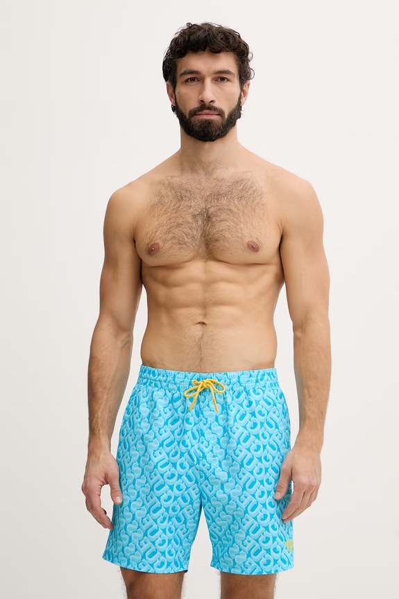 Guess Pantaloni scurți de baie bărbați albastru F6GT27.WG2A2