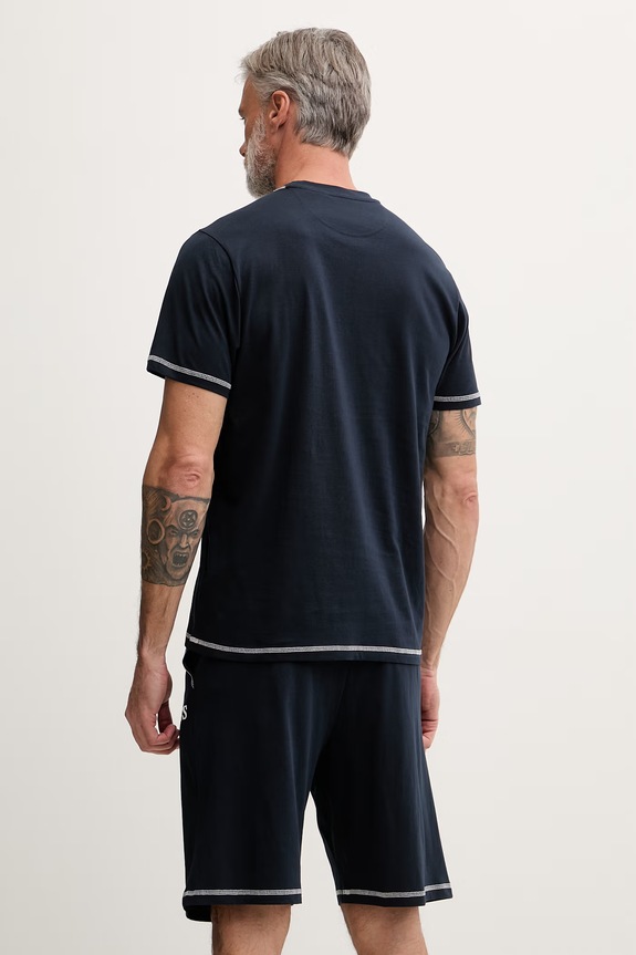 Guess pijama din două piese pentru bărbați bumbac WILLEM U6GX03.KCAM1 bleumarin SS26