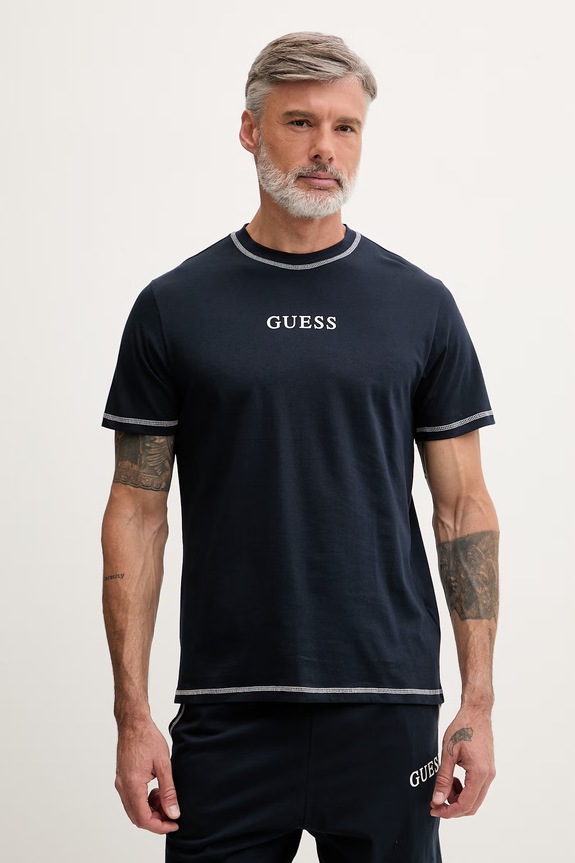 Îmbrăcăminte Guess pijama din două piese pentru bărbați bumbac WILLEM U6GX03.KCAM1 bleumarin