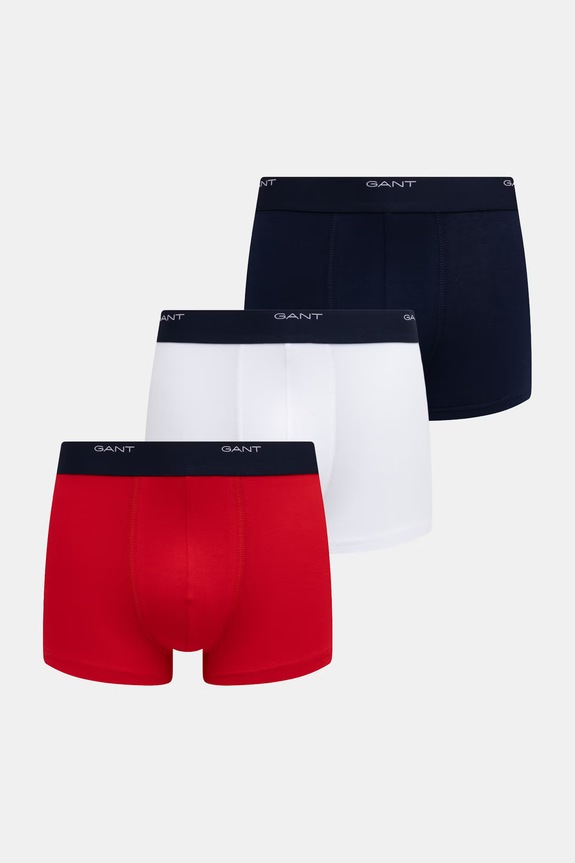 Gant bokserki dopasowane męskie bawełniane z elastanem 3-pack czerwony 900003333