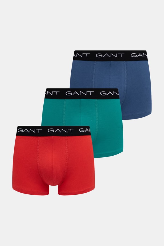Gant bokserki dopasowane męskie bawełniane z elastanem 3-pack niebieski 902613003