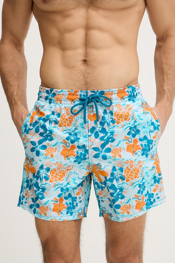 Vilebrequin pantaloni scurți de baie bărbați MOOREA MOOEB120 turcoaz SS26