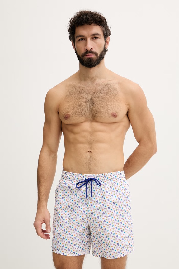 Vilebrequin pantaloni scurți de baie bărbați MOOREA alb MOOEB139
