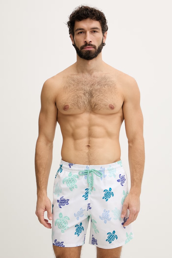 Vilebrequin pantaloni scurți de baie bărbătești MOOREA alb MOOEB536