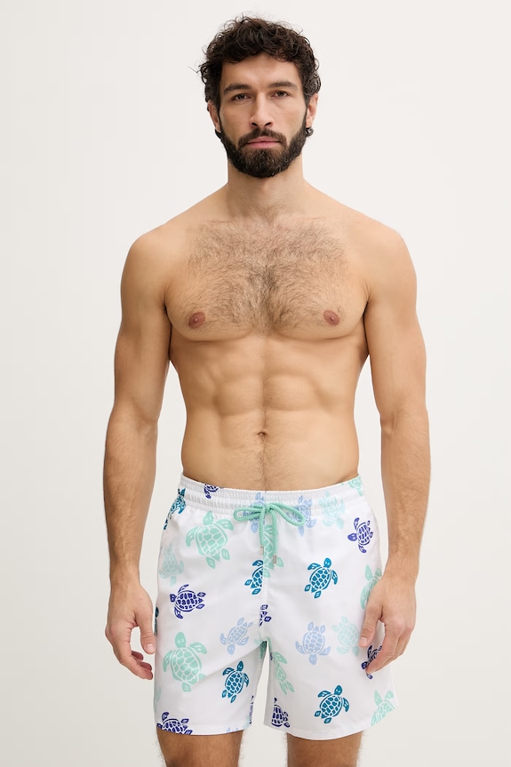 Vilebrequin pantaloni scurți de baie bărbătești MOOREA alb MOOEB536