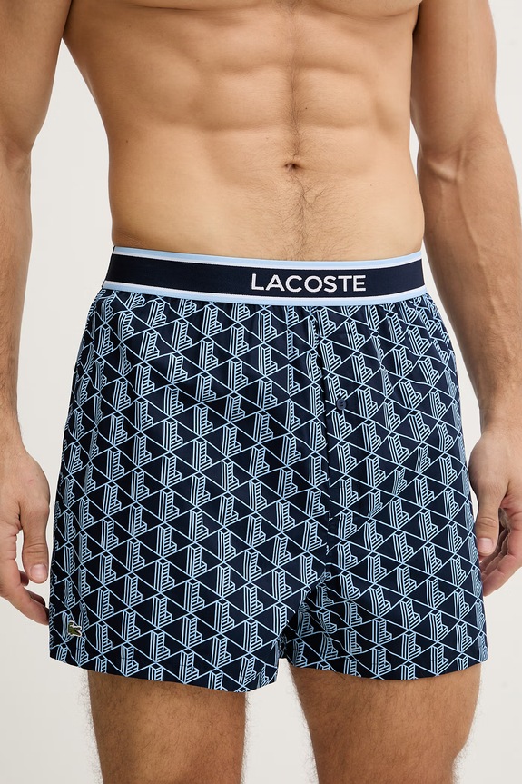 Odzież Lacoste bokserki męskie bawełniane 3-pack 7H4972 niebieski