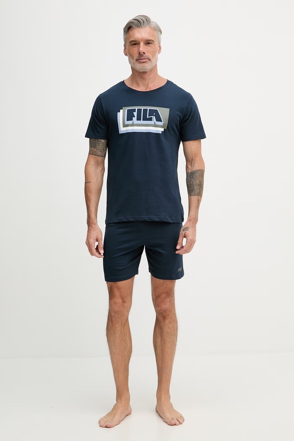 Fila pijama din două piese pentru bărbați, din bumbac FPS1246 bleumarin SS26