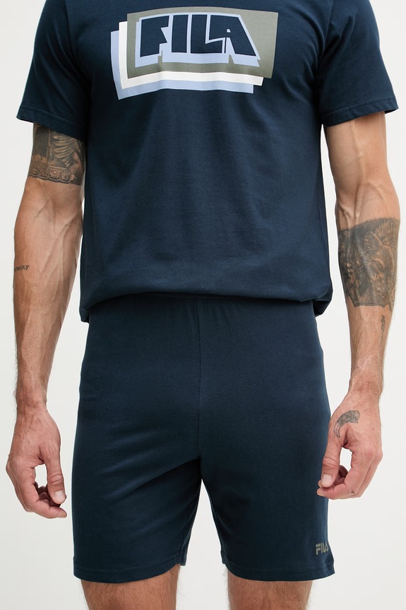 Fila pijama din două piese pentru bărbați, din bumbac bleumarin FPS1246
