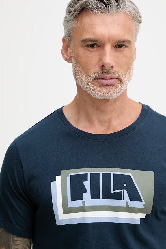 Fila pijama din două piese pentru bărbați, din bumbac FPS1246 bleumarin
