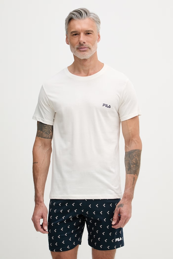Fila pijama din două piese pentru bărbați, din bumbac bej FPS1247