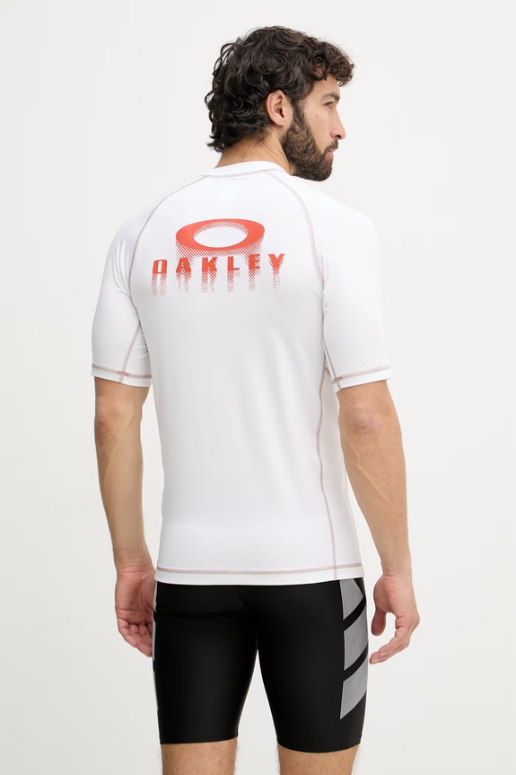 Oakley plavkové tričko pánske T-shirt do płyvania biela FOA407891