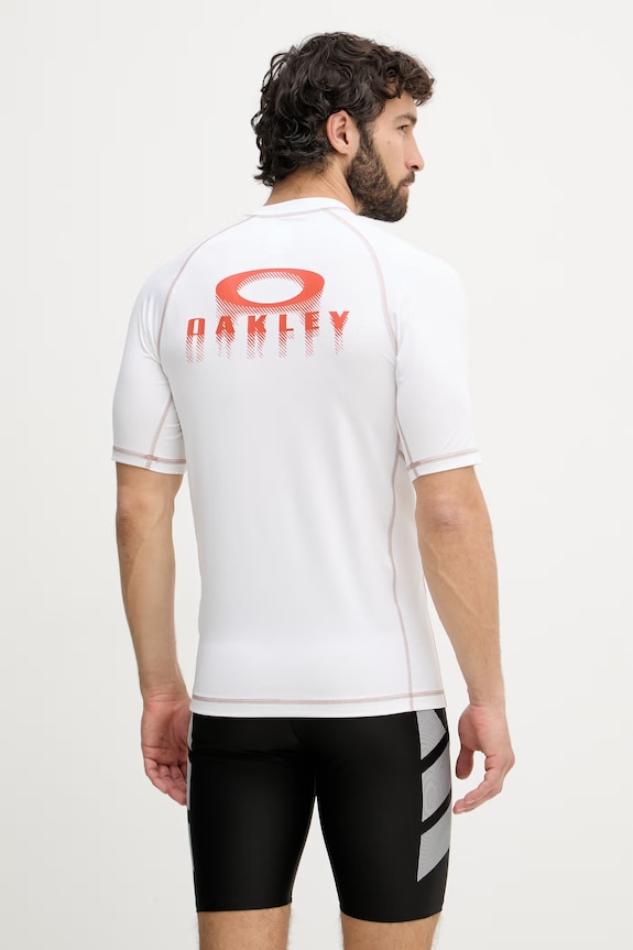 Oakley plavkové tričko pánske T-shirt do płyvania biela FOA407891