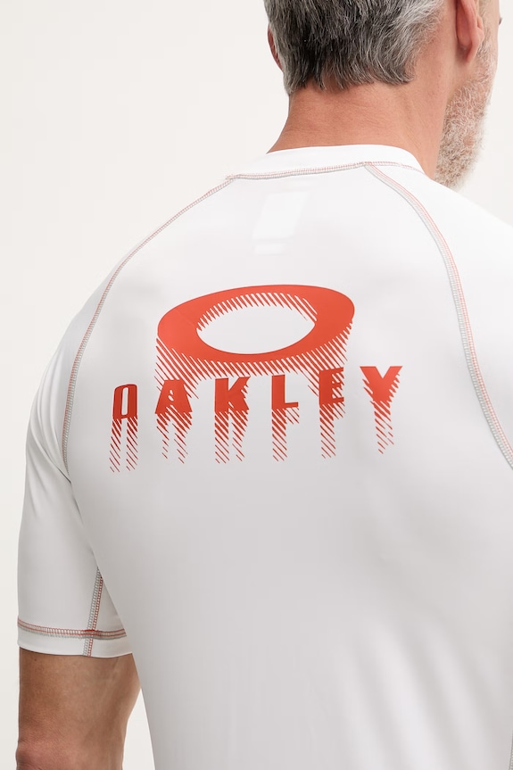 Oakley plavkové tričko pánske T-shirt do płyvania FOA407891 biela