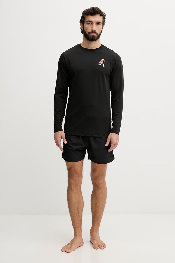 Hurley μακρυμάνικο κολύμβησης Ανδρικό MLEU00006 μαύρο SS26