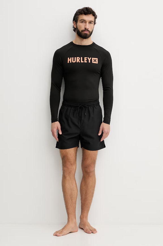 Hurley μακρυμάνικο κολύμβησης Ανδρικό MLEU00002 μαύρο SS26
