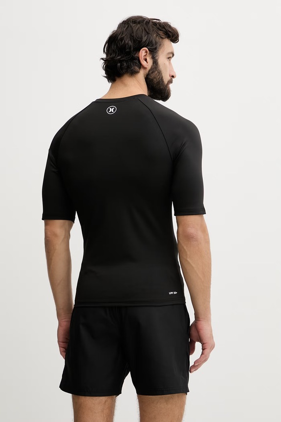 Ρούχα Hurley T-shirt κολύμβησης Ανδρικό MLEU00003 μαύρο