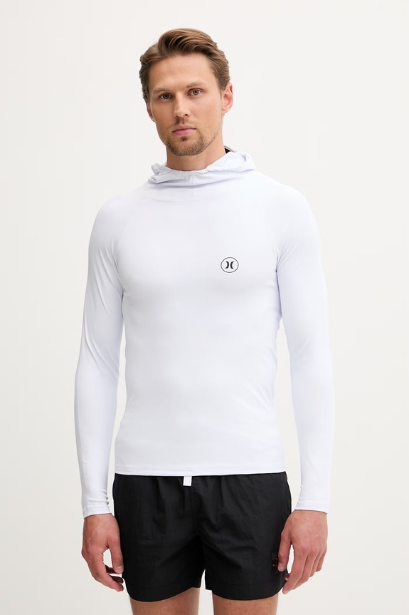 Hurley kopalni zgornji del z dolgimi rokavi moški bela MLEU00001