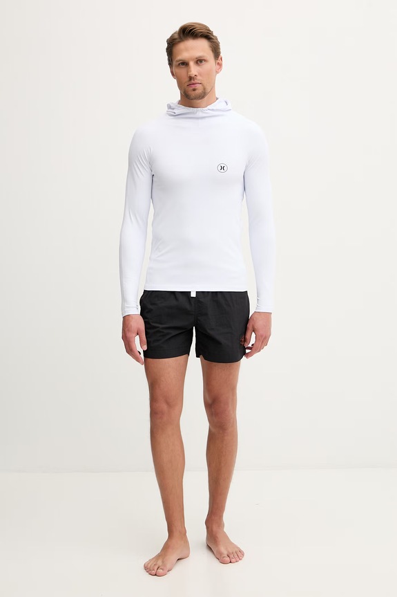 Hurley kopalni zgornji del z dolgimi rokavi moški MLEU00001 bela SS26