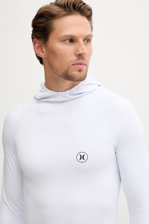 Hurley kopalni zgornji del z dolgimi rokavi moški bela MLEU00001